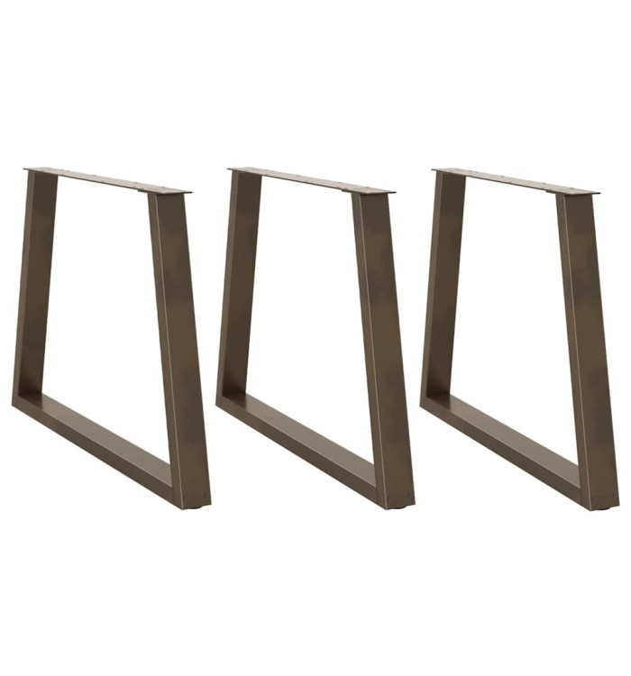 Pieds de table à manger en forme de V, 3 pièces, acier naturel, 100 x (72-73,3) cm | Mobilier & Déco