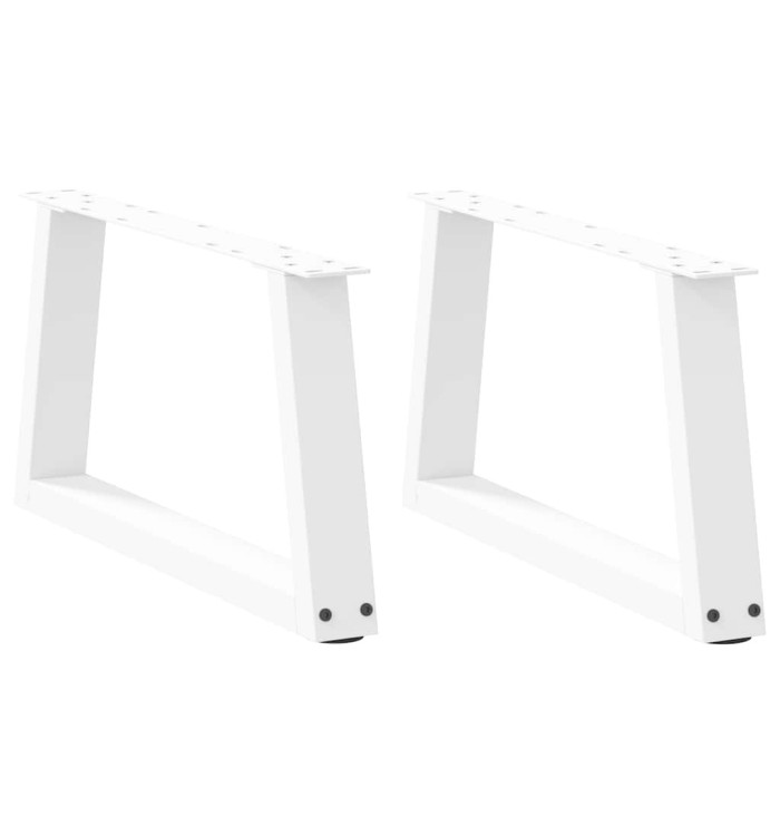 Pieds de table basse en forme de V, 2 pièces, blanc, 60 x (30-31,3) cm, acier | Mobilier & Déco