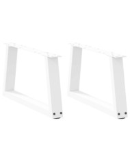 Pieds de table basse en forme de V, 2 pièces, blanc, 60 x (30-31,3) cm, acier | Mobilier & Déco