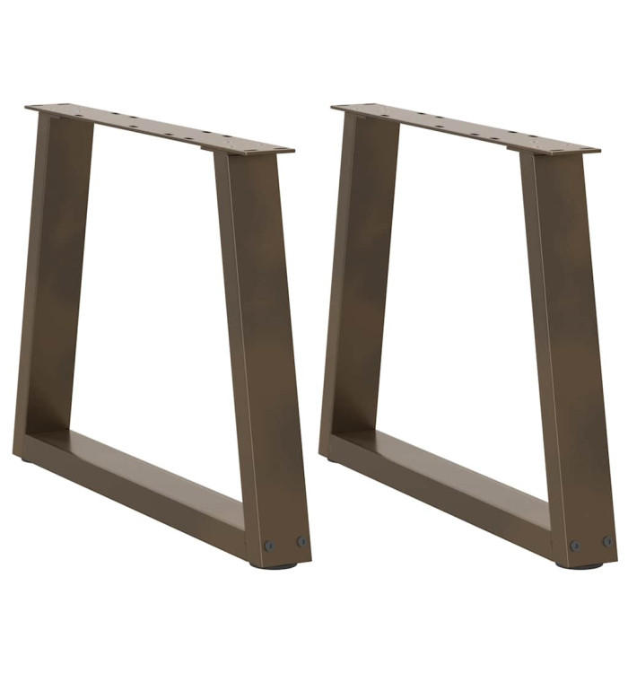 Pieds de table basse en forme de V, 2 pièces, acier naturel, 70 x (42-43,3) cm | Mobilier & Déco