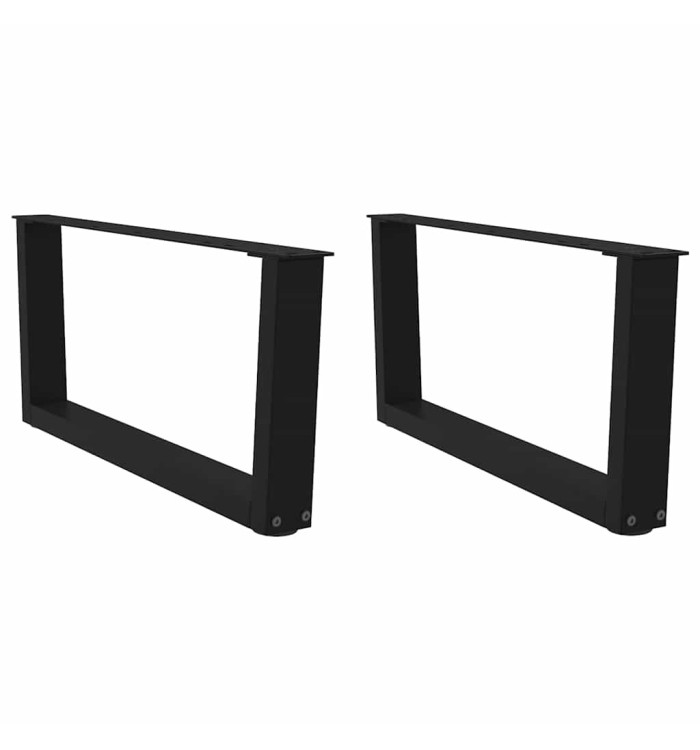 Pieds de table basse en forme de V, 2 pièces, noir, 70 x (30-31,3) cm, acier | Mobilier & Déco