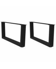 Pieds de table basse en forme de V, 2 pièces, noir, 70 x (30-31,3) cm, acier | Mobilier & Déco