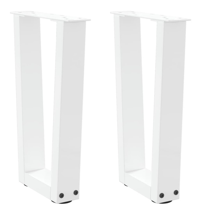 Pieds de table basse en forme de V, 2 pièces, blanc, 28 x (42-43,3) cm, acier | Mobilier & Déco