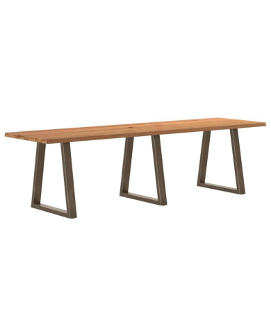 Table à manger avec bord naturel 280x80x74 cm bois massif chêne | Mobilier & Déco