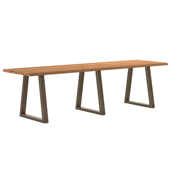 Table à manger avec bord naturel 280x80x74 cm bois massif chêne | Mobilier & Déco