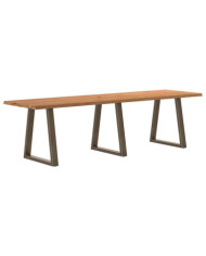 Table à manger avec bord naturel 280x80x74 cm bois massif chêne | Mobilier & Déco