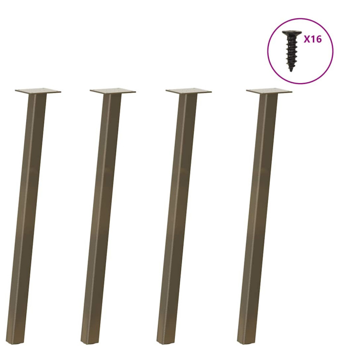 Pieds de table console 4 pièces Acier naturel 72 cm Acier | Mobilier & Déco