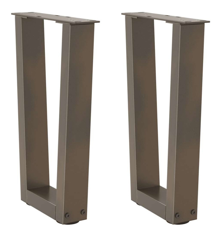 Pieds de table basse en forme de V, 2 pièces, acier naturel, 28 x (42-43,3) cm | Mobilier & Déco