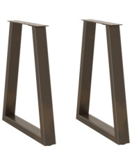 Pieds de table à manger en forme de V, 2 pièces, acier naturel, 60 x (72-73,3) cm | Mobilier & Déco
