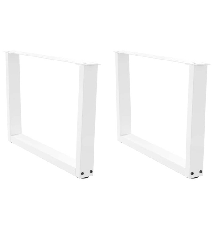 Pieds de table basse en forme de V, 2 pièces, blanc, 70 x (42-43,3) cm, acier | Mobilier & Déco