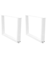 Pieds de table basse en forme de V, 2 pièces, blanc, 70 x (42-43,3) cm, acier | Mobilier & Déco