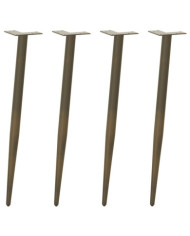 Pieds de table console forme conique 4 pièces acier naturel 72-73 cm | Mobilier & Déco