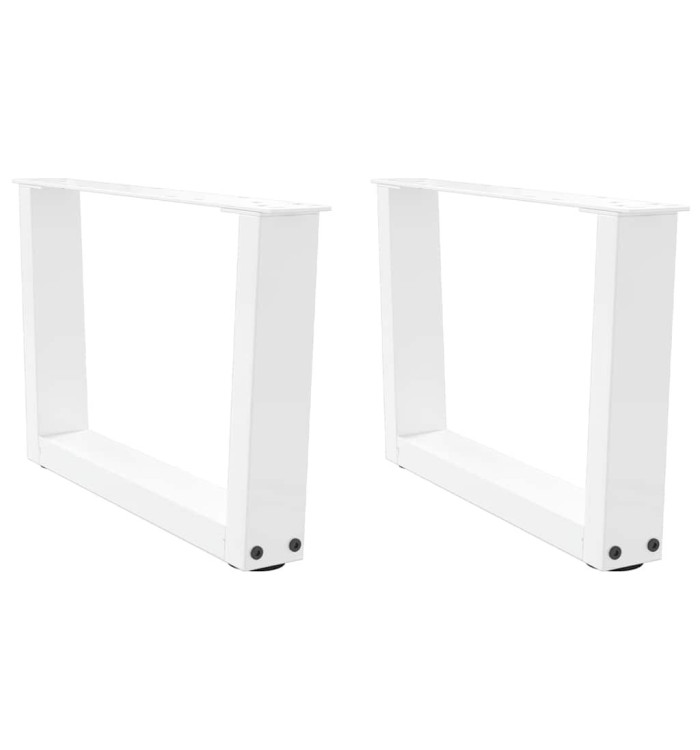 Pieds de table basse en forme de V, 2 pièces, blanc, 50 x (30-31,3) cm, acier | Mobilier & Déco