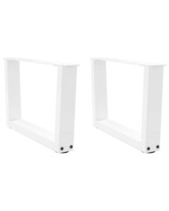 Pieds de table basse en forme de V, 2 pièces, blanc, 50 x (30-31,3) cm, acier | Mobilier & Déco