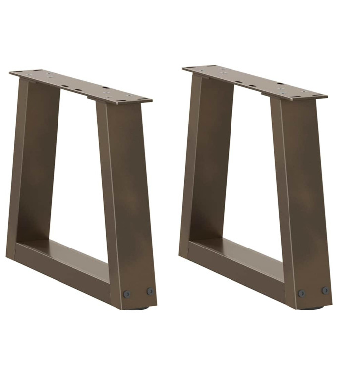Pieds de table basse en forme de V, 2 pièces, acier naturel, 40 x (30-31,3) cm | Mobilier & Déco