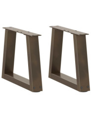 Pieds de table basse en forme de V, 2 pièces, acier naturel, 40 x (30-31,3) cm | Mobilier & Déco