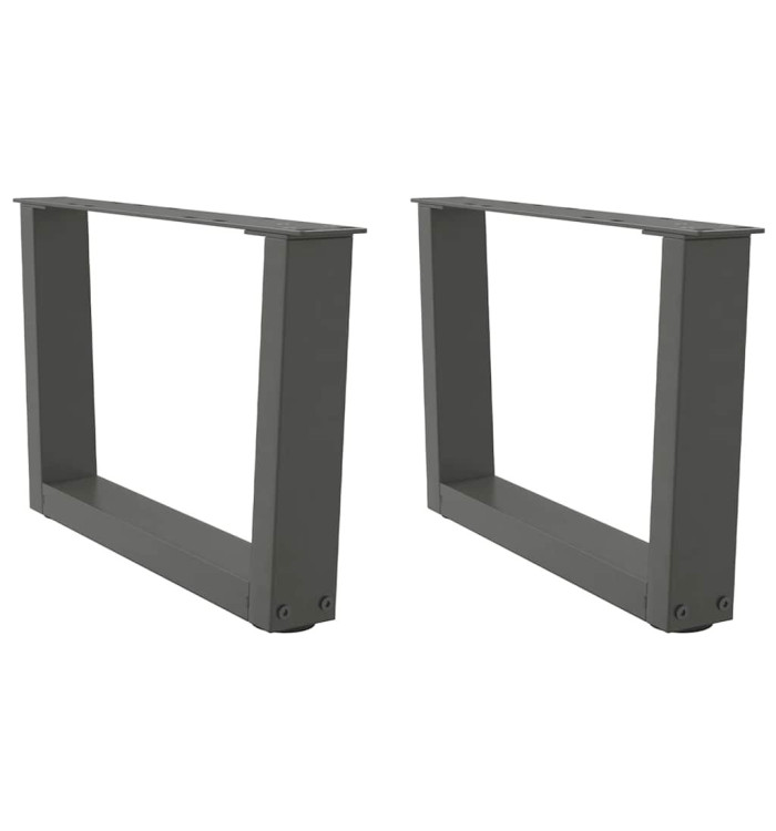 Pieds de table basse en forme de V, 2 pièces, anthracite, 60 x (30-31,3) cm, acier | Mobilier & Déco