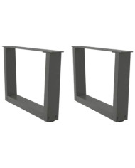 Pieds de table basse en forme de V, 2 pièces, anthracite, 60 x (30-31,3) cm, acier | Mobilier & Déco
