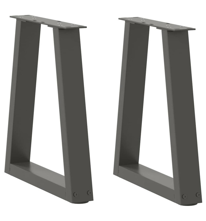 Pieds de table basse en forme de V, 2 pièces, anthracite, 38 x (42-43,3) cm, acier | Mobilier & Déco