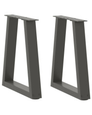 Pieds de table basse en forme de V, 2 pièces, anthracite, 38 x (42-43,3) cm, acier | Mobilier & Déco