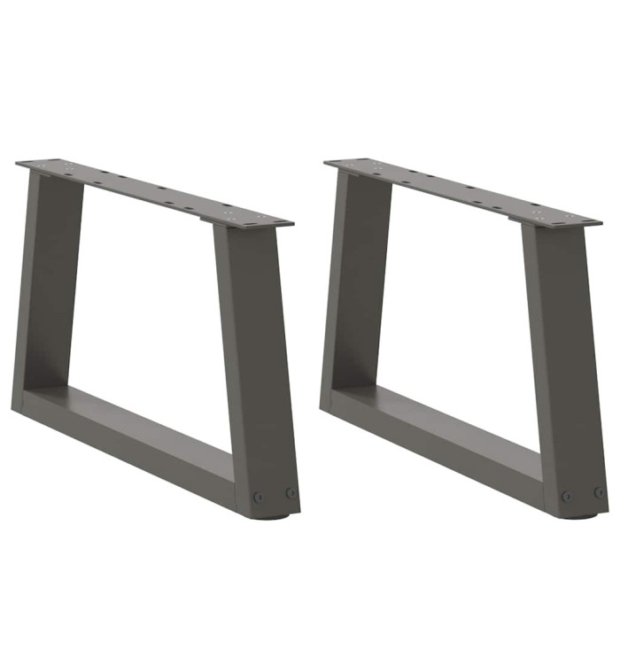 Pieds de table basse en forme de V, 2 pièces, anthracite, 70 x (30-31,3) cm, acier | Mobilier & Déco