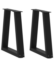Pieds de table basse en V 2 pièces Noir 38 x (42-43,3) cm Acier | Mobilier & Déco