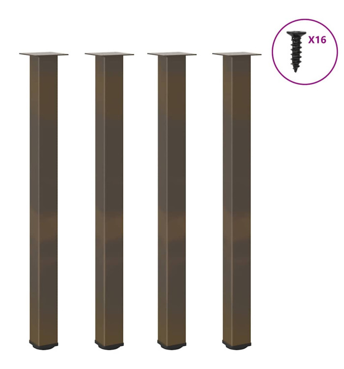 Pieds de table de bar 4 pièces Acier naturel 110-112 cm Acier | Mobilier & Déco