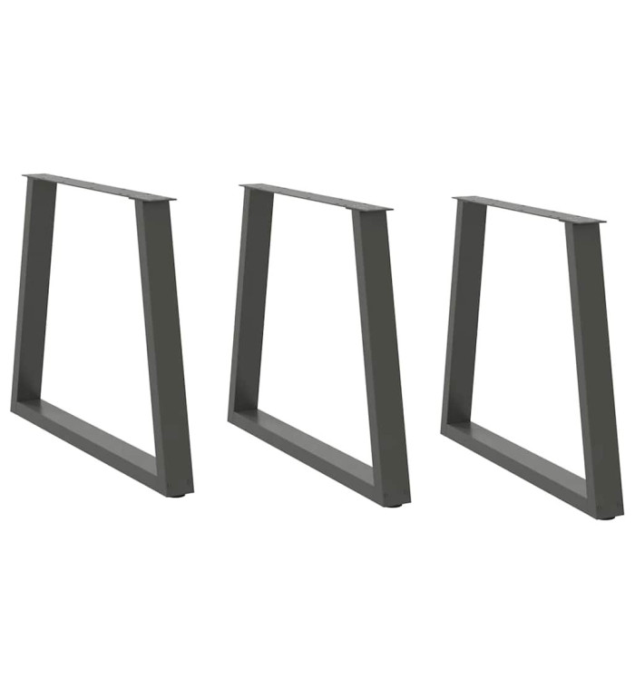 Pieds de table à manger en V 3 pièces Anthracite 70 x (72-73,3) cm Acier | Mobilier & Déco