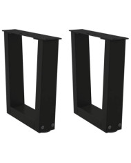 Pieds de table basse en V 2 pièces Noir 30 x (30-31,3) cm Acier | Mobilier & Déco
