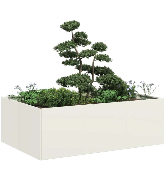 Jardinière blanc 120x80x40 cm acier | Mobilier & Déco