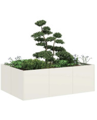 Jardinière blanc 120x80x40 cm acier | Mobilier & Déco