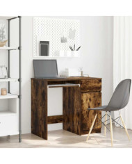 Bureau chêne fumé 86x49x76 cm bois d'ingénierie | Mobilier & Déco