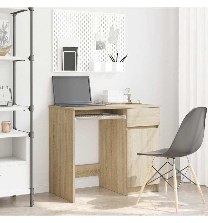 Bureau chêne Sonoma 86x49x76 cm bois d'ingénierie | Mobilier & Déco
