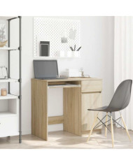 Bureau chêne Sonoma 86x49x76 cm bois d'ingénierie | Mobilier & Déco