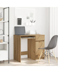 Bureau chêne artisanal 86x49x76 cm bois d'ingénierie | Mobilier & Déco