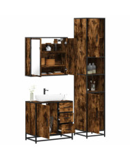 Ensemble de meubles de salle de bain 3 pcs Chêne fumé | Mobilier & Déco