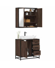 Ensemble de meubles de salle de bain 2 pcs Chêne marron | Mobilier & Déco