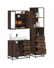 Ensemble de meubles de salle de bain 3 pcs Chêne marron | Mobilier & Déco