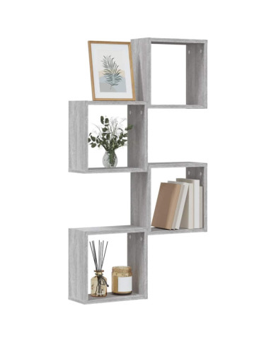 Étagères cube murales 4 pcs sonoma gris 30x15x30 cm | Mobilier & Déco