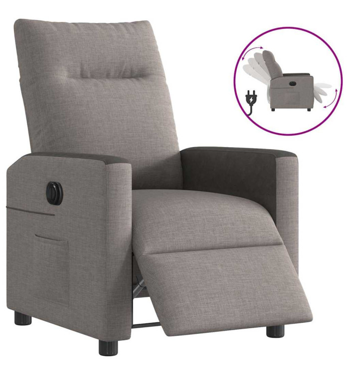 Fauteuil inclinable électrique Taupe Tissu | Mobilier & Déco