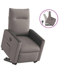Fauteuil inclinable taupe tissu | Mobilier & Déco