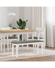 Banc 110 cm blanc bois massif caoutchouc | Mobilier & Déco