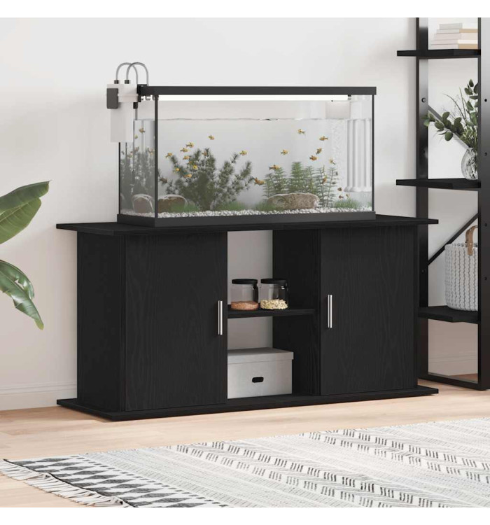 Support d'aquarium chêne noir 121x41x58 cm bois d'ingénierie | Mobilier & Déco