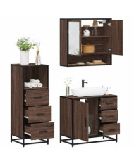 Ensemble de meubles de salle de bain 3 pcs Chêne marron | Mobilier & Déco