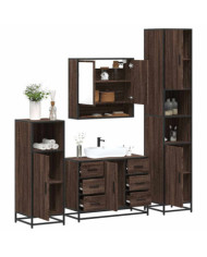 Ensemble de meubles de salle de bain 4 pcs chêne marron | Mobilier & Déco