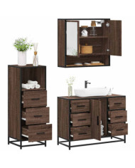 Ensemble de meubles de salle de bain 3 pcs Chêne marron | Mobilier & Déco