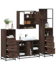 Ensemble de meubles de salle de bain 4 pcs chêne marron | Mobilier & Déco