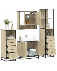 Ensemble de meubles de salle de bain 4 pcs chêne sonoma | Mobilier & Déco