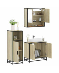 Ensemble de meubles de salle de bain 3 pcs chêne sonoma | Mobilier & Déco