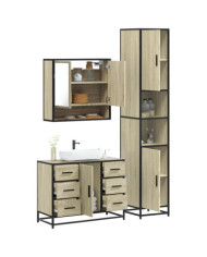 Ensemble de meubles de salle de bain 3 pcs chêne sonoma | Mobilier & Déco